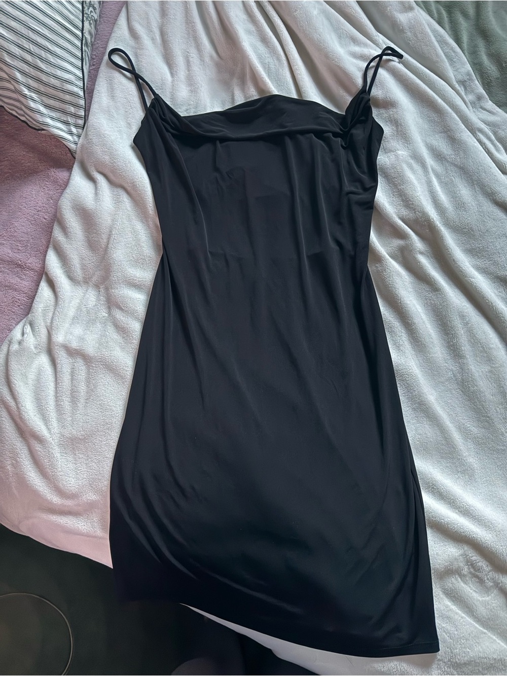 Elegant Black Spaghetti-Strap Mini Dress